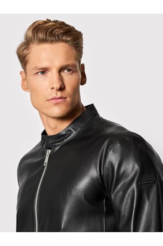 Armani Exchange Men's Fitted Full Zip Eco Leather Jacket2