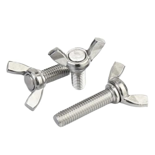 Butterfly Wing Thumb Screw, 304 A2 Stainless Steel DIN316 M3-M12, Toolless Hand-Tighten Fastener 1/2/3/5Pcs(45mm,1pc M12)