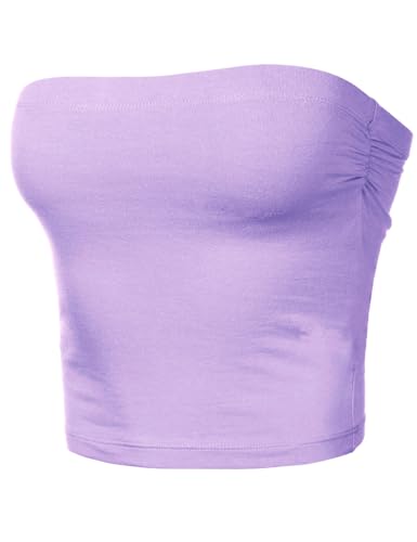 Image of Women's Shapewear Tube Tops Strapless Ruched Built-in Shelf Bra Casual
