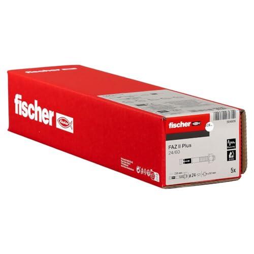 Image of fischer FAZ II Plus 24 /60 564606 Galvanised Steel Metal Anchor for Fixing Heavy Loads and Seismic Applications on Slotted Concrete, 564606