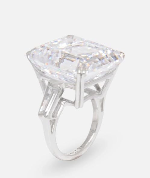 12 Ct (16x16) Emerald Suqare Diamond Cut Engagement Ring,14 Kt Gold Plated Wedding Gift,side Diamond Buguette Ring,GIfted For Her.size 3-124