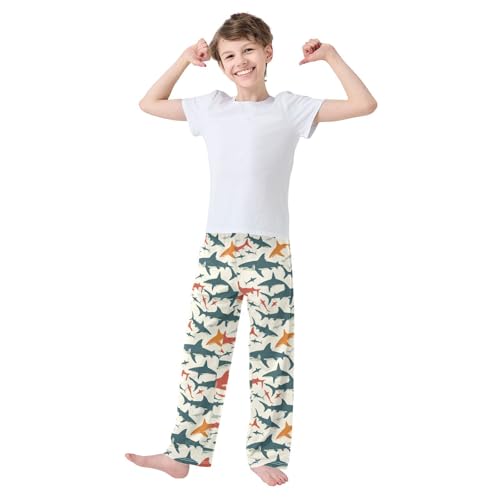 Pajama Bottoms, Pattern Of Sharks Silhouette Sleeping Pant Lounge Wear Pajamas Long Pants Sleepwear2
