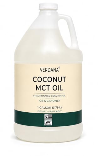 Verdana Coconut MCT Oil 1 Gallon Food Grade for Keto Coffee Unflavored Natural Oil Pulling Mouthwash Massage Aromatherapy 100% from Coconut - Medium Chain Triglycerides Non-GMO Kosher