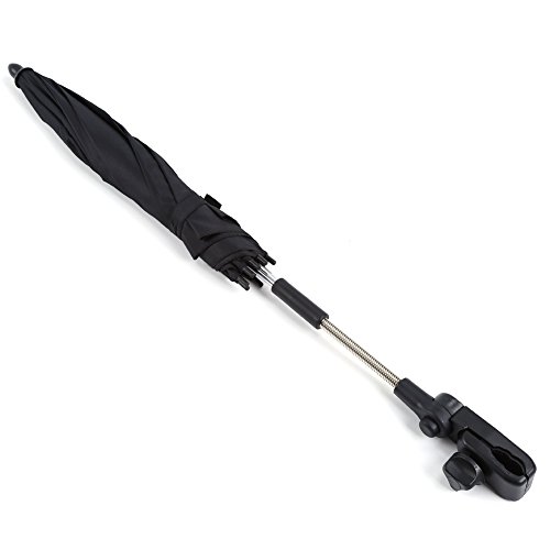 Miniatura 8 de Sombrilla de playa, sombrilla para el sol, cochecito de bebé, paraguas de cochecito de bebé, paraguas UV con abrazadera para carretilla, silla de