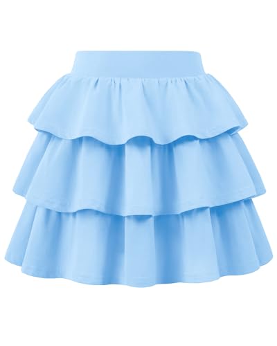 Image of KEREDA Girls Skirt Kids Casual 3-Layer Ruffle Skort School Uniform Skirts for Girls