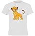 Youth Designz T-Shirt Enfant garçon Fille à Manches Courtes Motif Simba- Blanc 96/104 (4 Ans)