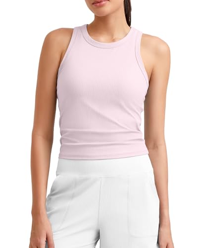 Image of G4Free Workout Tank Tops for Women Slim Fitted Racerback Ribbed Athletic Gym Yoga Tanks Summer Casual