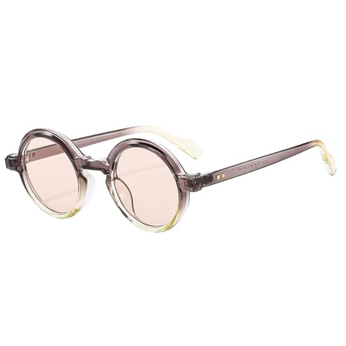 Lunettes de soleil rondes punk pour femmes avec verres dégradés UV400
