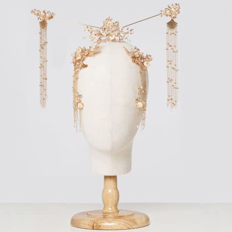 Chadwick Canvas Wig Head Stand With Detachable Wood Stand - Great For Hats, Caps Display And Wig Making, 21Inch Mannequin Head Block, Dome Model Head, Helmet Jewelry Glasses Headband Display #TOP7