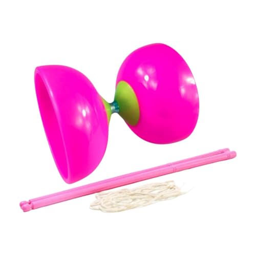 Fenteer Diabolo, Chinesisches JoJo-Set, Diabolo-Ballspielzeug, chinesisches Diabolo-Spielzeugset, Dreifachlager-Diabolo für Anfänger und Erwachsene, für den, Rosa