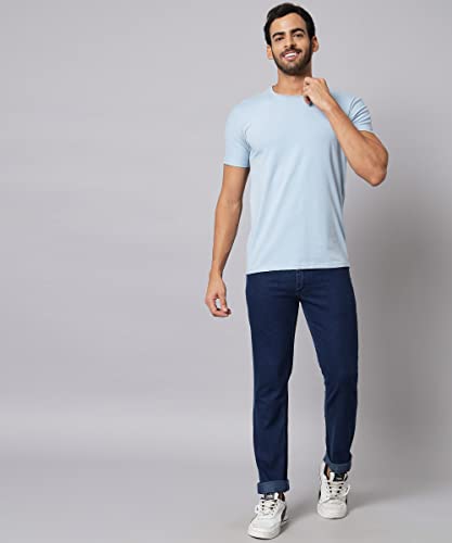 Image of STUDIO NEXX Men's Regular Fit Jeans|Stretchable Mid Rise Denim |Contrast Detailed Stitch
