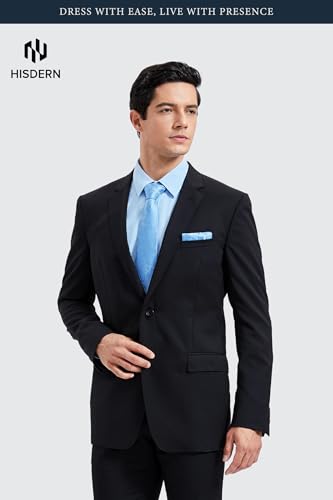 Image of HISDERN Mens Dress Shirt with Tie Pocket Square Set Classic Button Down Shirt Matching Tie Long Sleeve Shirts