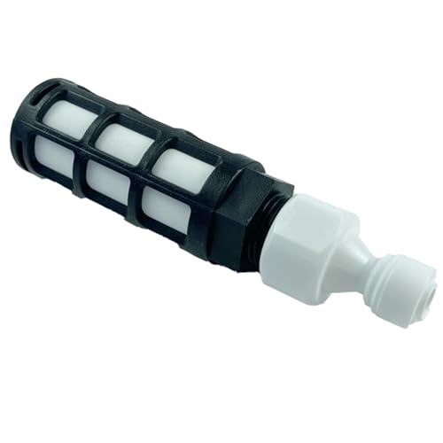 Filtre à eau en ligne 4, 7 x 1, 2 filtre à sédiments en coton PP avec connecteur rapide 1/4" tuyau d'eau de rechange portable pour pulvérisateur de jardin, système brumisation extérieur