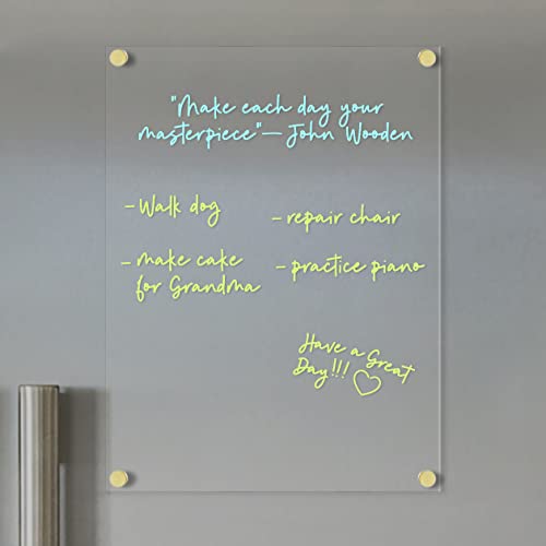 Magnetic Acrylic Blank Notes Board For Fridge, Wet/Dry-Erase Board For Refrigerator, Includes Magnetic Wet-Erase Marker, Optional Color Marker Set #TOP30
