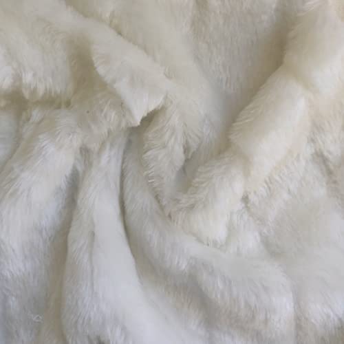 Tissu fausse fourrure blanc de luxe coupon 150x50 cm couture loisirs