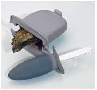 Trudeau cuchillo para ostras del baño y soporte de acero inoxidable de plástico azul gris 27 cm x 13 cm x 7 cm