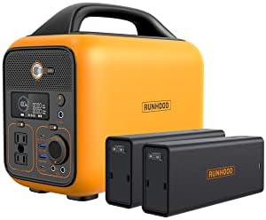 Runhood Portable Power Station Rallye 600, 648Wh Hot Swappable&Replacebale Battery, Full Power in Seconds, 2X600W(Peak 1200) Pure Sine Wave AC Outlet Modular Solar Generator for Camping/RVs/Home Use