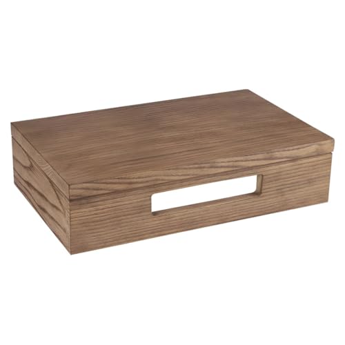 Differnz Waschtischplatte Eichenholz 40 x 25 x 10 cm - Waschbeckenunterschrank Schwebend - Wandregal Badezimmer ohne Wasserhahnloch - mit Aussparung für Handtuch