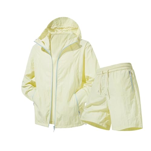 Combinaison d'extérieur pour homme avec capuche été léger jaune XL