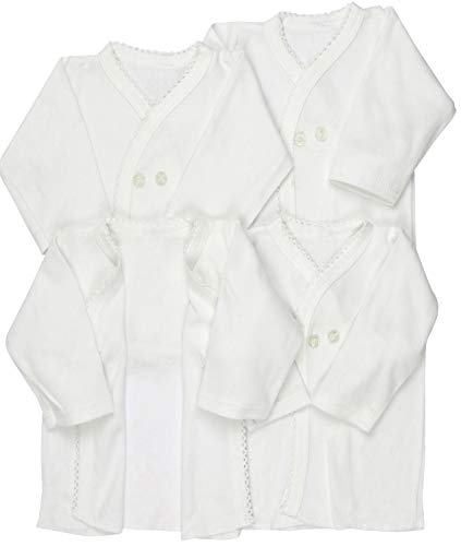 Image of ToBeInStyle Babies' 4 Pack Relaxed Fit Short or Long Sleeve Button Up Kimono Tee Swaddle Shirt