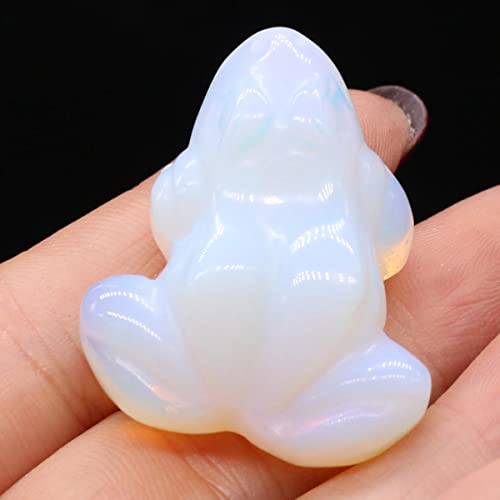 GROWWISH Grenouille Statue Pierres Naturelles Chambre Ornement Sculpté À La Main Reiki Figurine Opale Quartz Rose Agate Cristaux De Guérison Aquarium Décor À La Maison-Jaune Jade – vue 2