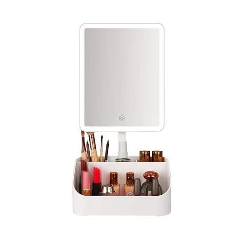 Espejo de Maquillaje Recargable con LED y Organizador miniatura 1