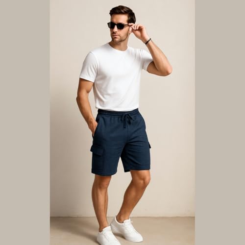 Image of KART BLACK Plus Sizes Men's Cotton Knee Length Shorts (XXL,3XL,4XL,5XL,6XL,7XL,8XL Shorts) | Gym Life Printed Shorts | Casual and Night Wear Mens Shorts