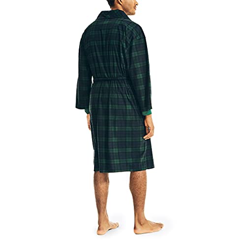 Nautica Men's Sustainably Crafted Plaid Robe,Emerald Yard,One Size #TOP2
