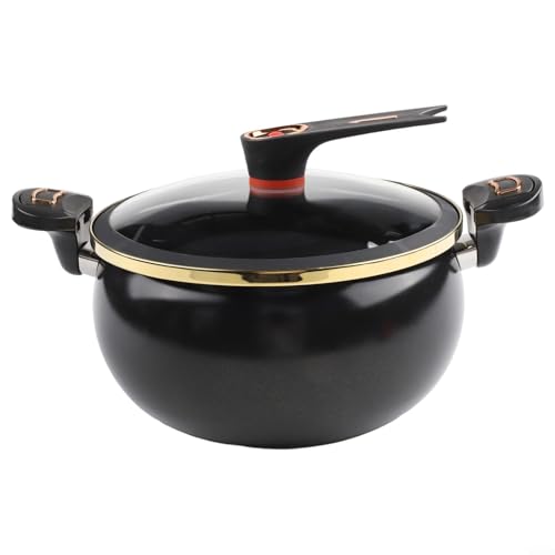 Mini olla a presión y olla de hierro fundido para cocinar y preparar comidas rápidas (8 L, negro)
