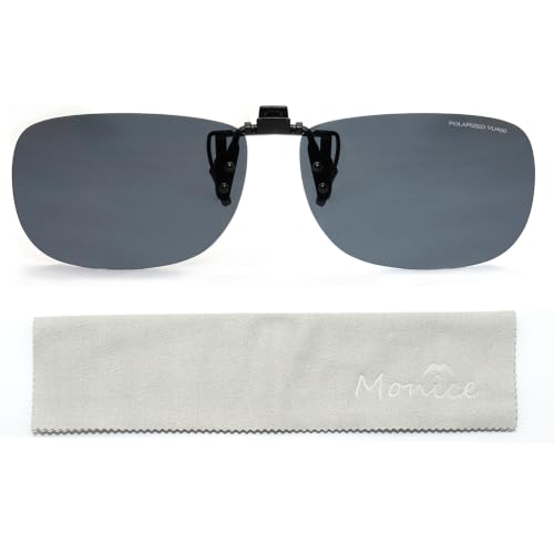 Image of MONICE Fishing Clip on Flip up Polarized Sunglasses Fit Over Prescription Glasses Driving UV Protection Gift Men Women