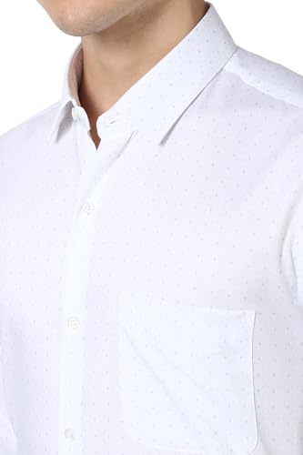 Image of Peter England Men's Cotton Slim Fit Ditsy Printed Full Sleeve Shirt