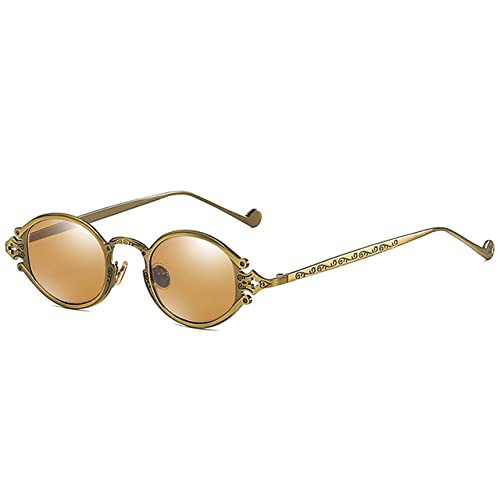 Lunettes steampunk ovales pour festivals et terrasses protection UV400 bronze