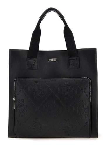 GUESS bolso de hombro Boston Tote premium en color negro con espacio exclusivo para portátil