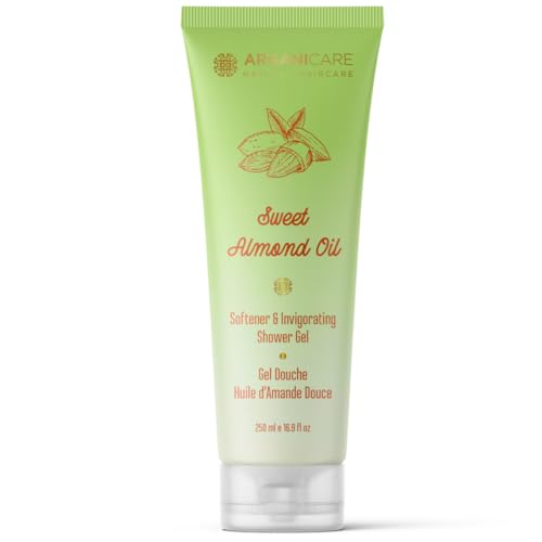 Arganicare Gel de ducha con aceite de almendras dulces, hidratante y calmante, para todo tipo de pieles, 250 ml