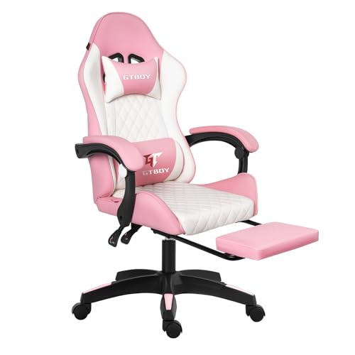 GTBoy ゲーミングチェア 白ピンクモデル