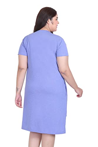 Image of RYSH Women's Solid Cotton Plus Size Nighty Chemise | Easy cotton chemise for nightwear and lounge comfort