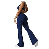 Photo Gallery liuhlfsr tuta da donna sexy, attillata, con vita stretta, orlo svasato, schiena scoperta, traforata, sportiva, yoga, gamba larga per fitness yoga(blue,m) Photo Gallery liuhlfsr tuta da donna sexy, attillata, con vita stretta, orlo svasato, schiena scoperta, traforata, sportiva, yoga, gamba larga per fitness yoga(blue,m)