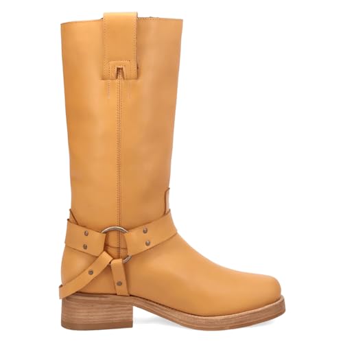 Dingo Mens Rip Round Toe Pull On Casual Boots Mid Calf - Yellow