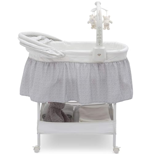 Image of Delta Children Smooth Glide Bassinet, Silver Linings