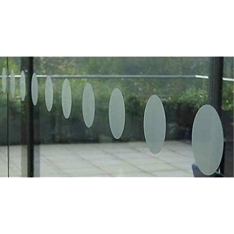 Circular Frosted Etched Effect Vinyl Safety Stickers Circles Window Glass Shop Business Pack of 20 (100mm in Diameter) Cover