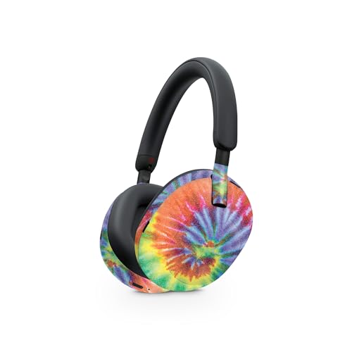 Image of MightySkins Glossy Glitter Skin Compatible with Sony WH-1000XM5 Headphones - Tie Dye Spiral | Protective, Durable High-Gloss Glitter Finish | Easy to Apply