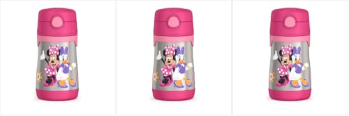Image of THERMOS Vacuum Insulated Stainless Steel 10oz Straw Bottle, MINNIE MOUSE (Pack of 3)
