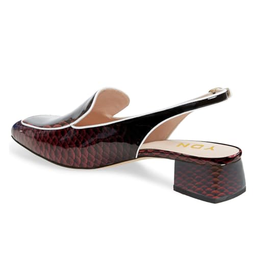 Image of YDN Women Closed Square Toe Block Low Heels Slingback Formal Loafer Dressy Shoes Office Lady Pump Size 4-15 US