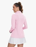 TACVASEN Women's Golf Shirts Quarter Zip Pullover Long Sleeve Workout Tops UPF 50+ Rash Guard Light Pinks, L — image 7