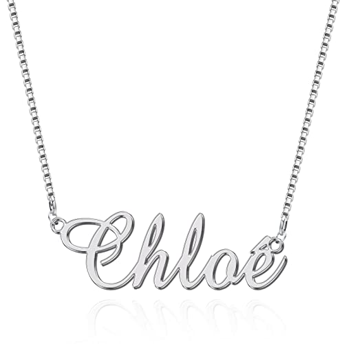 BellBlow Personalized French Name Necklace, Custom 18K