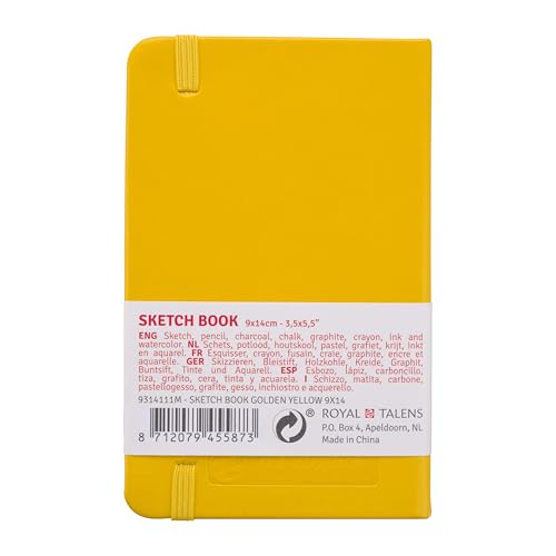 Talens Art Creation Caderno de esboços 80 folhas, 9 cm x 14 cm, amarelo dourado