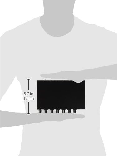 پاسي view of Rolls MX122 MiniMix Pro with dimensions indicating 5.7 inches or 14 cm height.