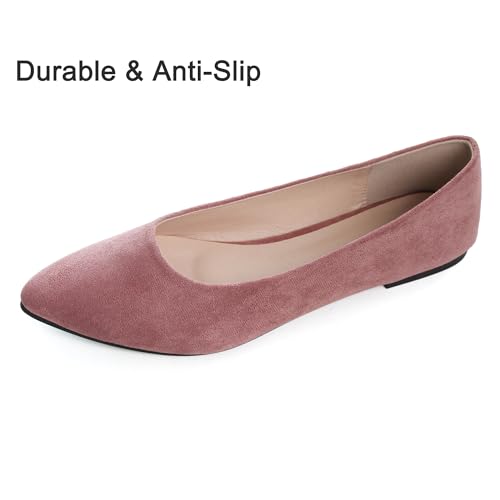 Image of Dear Time Women's Pointed Toe Ballet Flats Simple Casual Office Work Flats Slip-on Comfortable Shoes