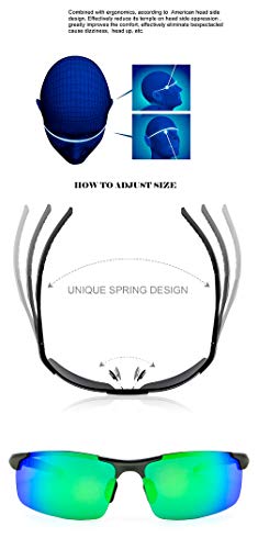 Image of RONSOU Mens Sunglasses Polarized Sport UV Protection Ultralight Al Mg Sunglasses for Men Fishing Driving Golf