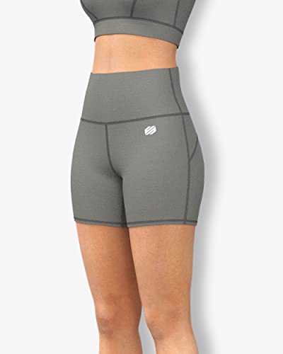 Image of Sfytt Women's High Waist Biker Shorts for Gym, Workout, Yoga & Running, 4 Inch Compression Activewear Shorts, Stretch Polyester Spandex Fabric